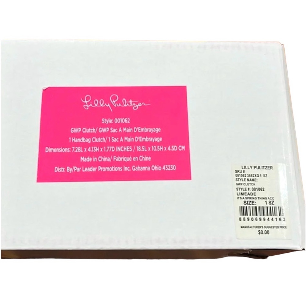 NWT Lilly Pulitzer Clutch It's A Spring Thing in Limeade W/ Gold Shoulder Chain - Picture 9 of 10